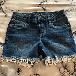 Never worn laced jean shorts.
